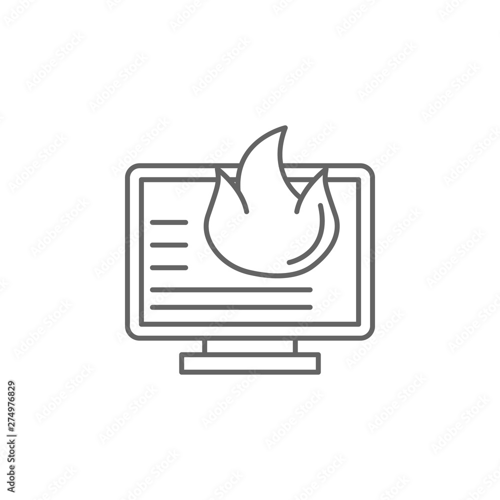 Poster data loss, hacking icon. element of cyber crime icon. thin line icon for website design and developm