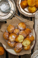 Homemade deep fried sweet ricotta fritters