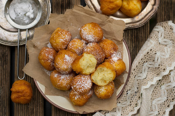Homemade deep fried sweet ricotta fritters