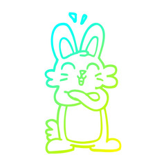 cold gradient line drawing cartoon jolly bunny