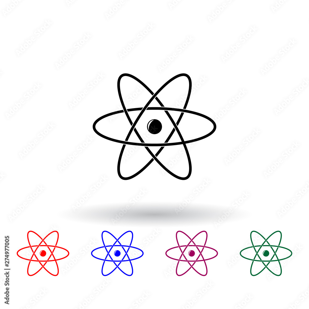 Poster atoms multi color icon. elements of education set. simple icon for websites, web design, mobile app,