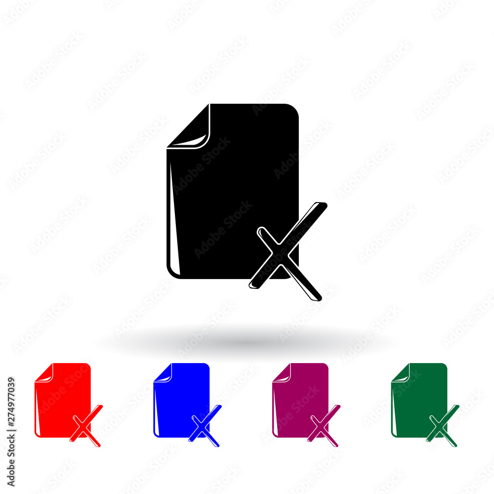 Poster leaf with a cross multi color icon. elements of education set. simple icon for websites, web design,