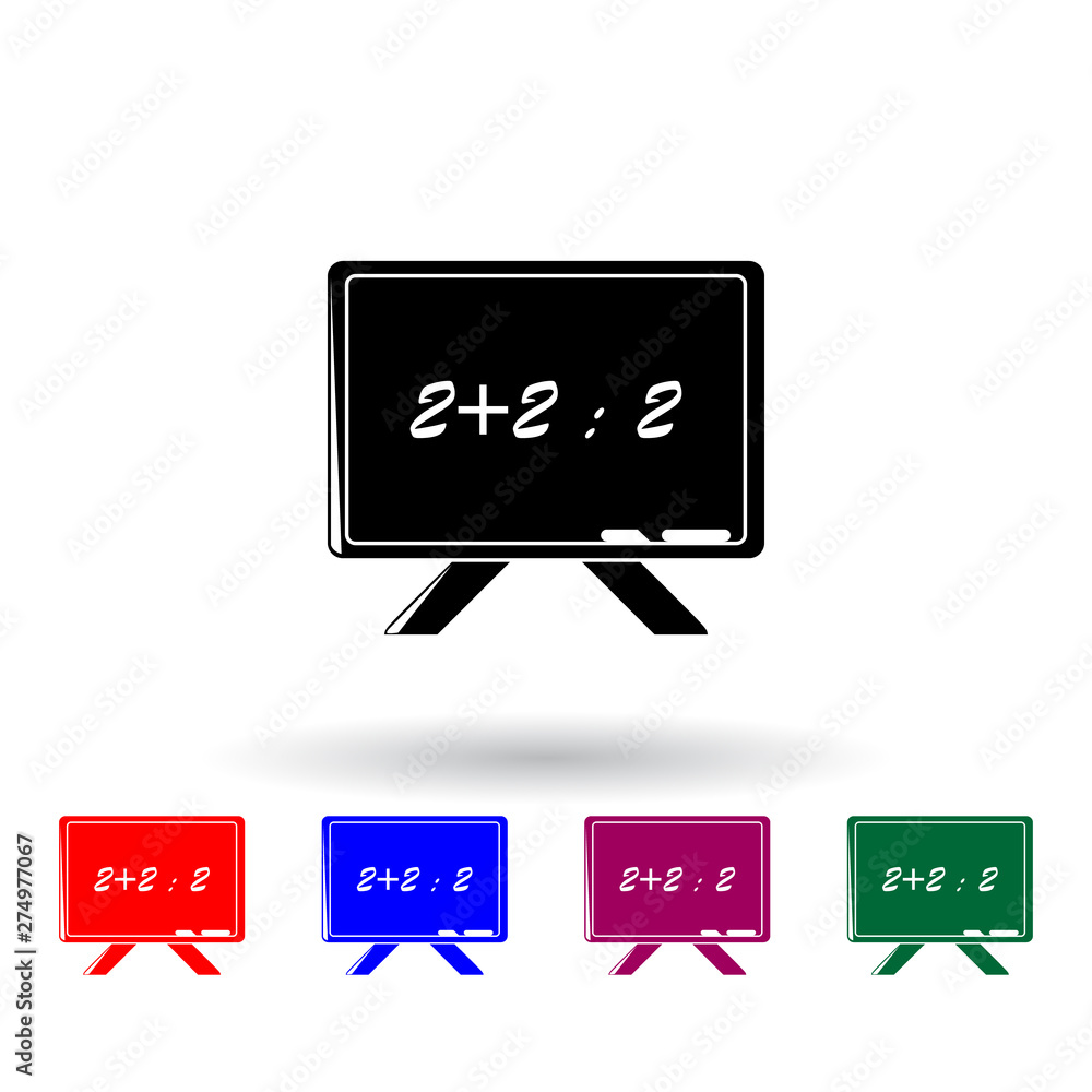 Poster board with equation multi color icon. elements of education set. simple icon for websites, web desig