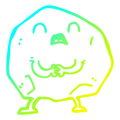 cold gradient line drawing cartoon rock