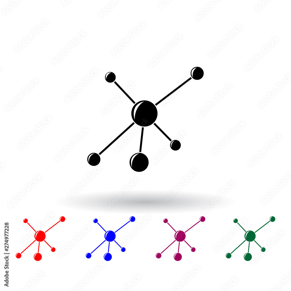 Poster molecules multi color icon. elements of education set. simple icon for websites, web design, mobile 