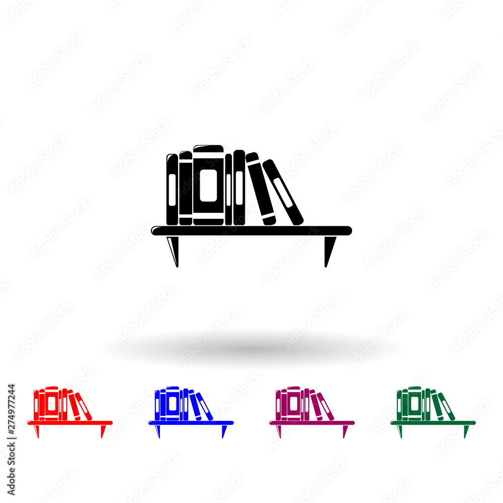 Poster books on the shelf multi color icon. elements of education set. simple icon for websites, web design