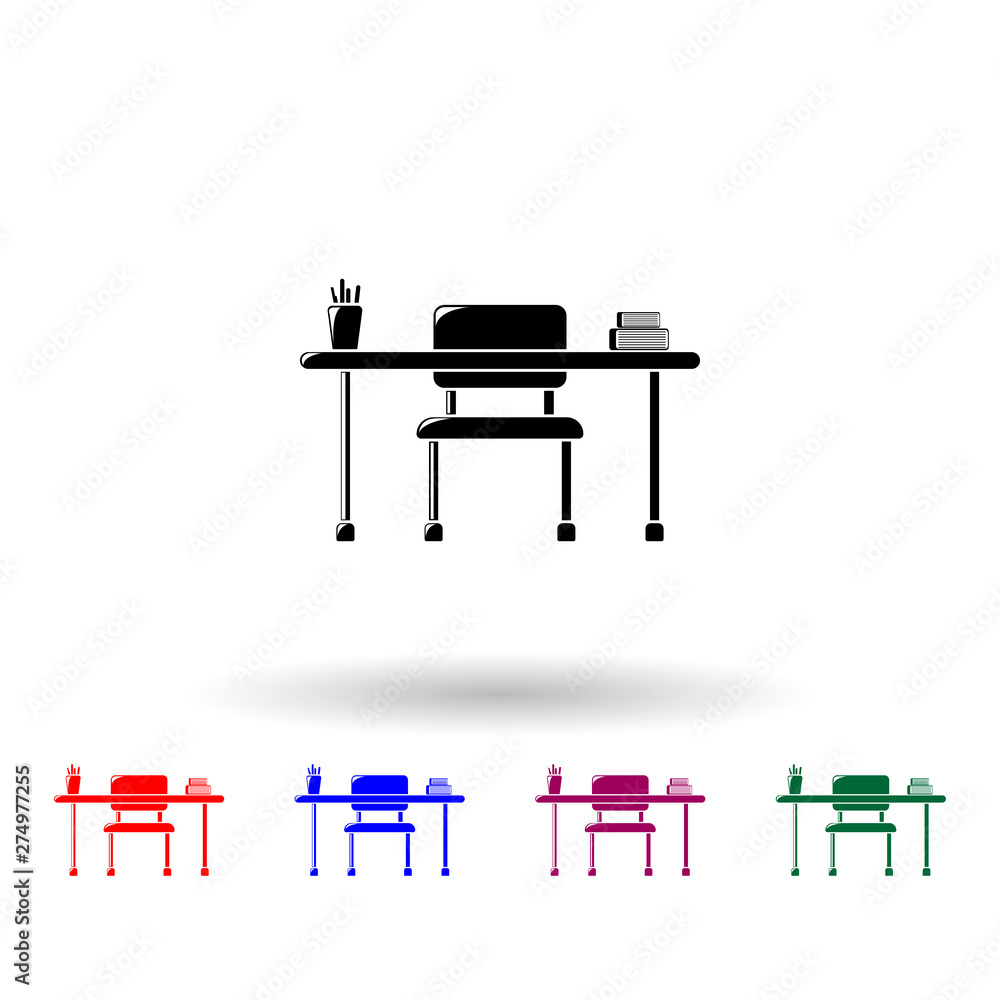 Poster student's table multi color icon. elements of education set. simple icon for websites, web design, m