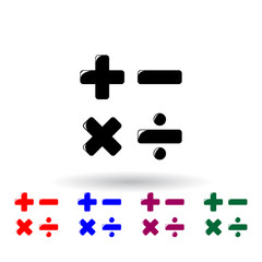 Fototapeta premium symbols of mathematics multi color icon. Elements of education set. Simple icon for websites, web design, mobile app, info graphics
