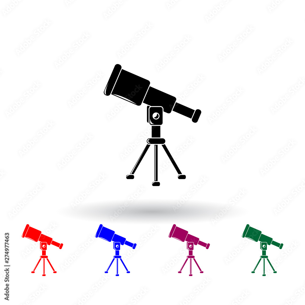 Poster telescope multi color icon. elements of education set. simple icon for websites, web design, mobile 