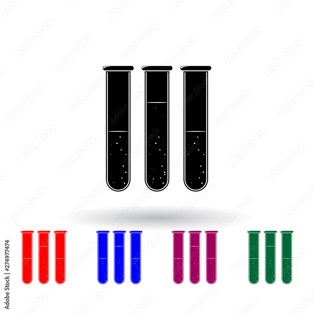 Poster laboratory test tubes multi color icon. elements of education set. simple icon for websites, web des