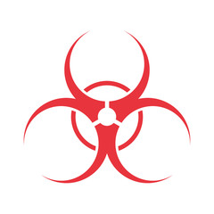 Biohazard icon, radiation caution, radiation hazard chernobyl. Vector illustration on white background.