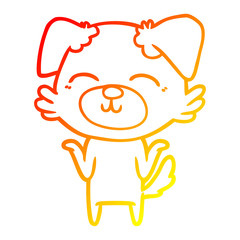 warm gradient line drawing cartoon dog