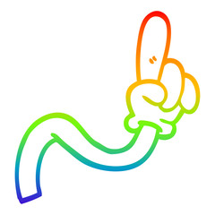 rainbow gradient line drawing cartoon hand gesture