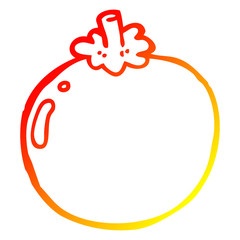 warm gradient line drawing cartoon tomato