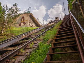 Fototapeta na wymiar Transport mountain funicular.