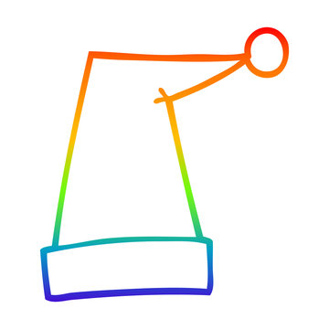 recommend clip art: rainbow gradient line drawing cartoon elf hat
