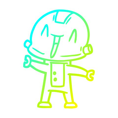 cold gradient line drawing cartoon robot