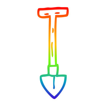 recommend clip art: rainbow gradient line drawing cartoon spade