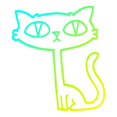 cold gradient line drawing cartoon halloween black cat