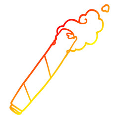 warm gradient line drawing cartoon rolled cigarette