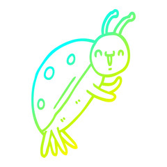 cold gradient line drawing cute cartoon ladybug