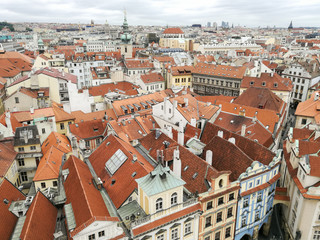 Naklejka na ściany i meble Aerial view of old buildings in Prague, Czech Republic