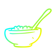 cold gradient line drawing bowl of rice