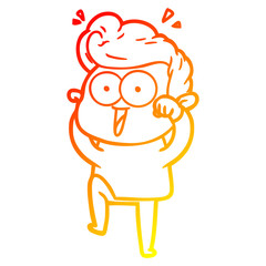 warm gradient line drawing cartoon man