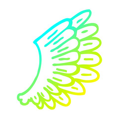 cold gradient line drawing cartoon angel wings