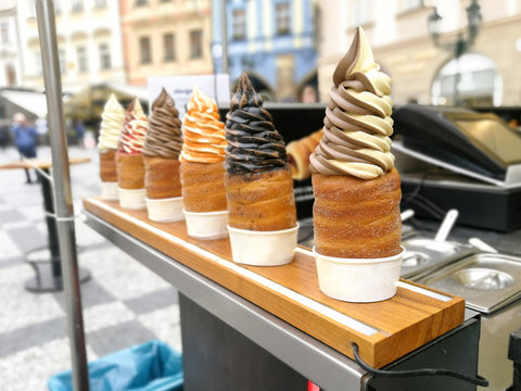 Traditional czech bakery baked on the street