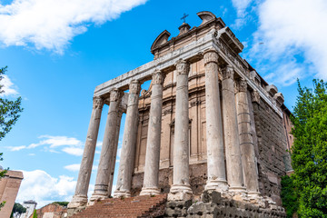 Fototapeta na wymiar Temple of Antoninus and Faustina, Roman Forum, Rome, Italy.