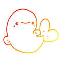 warm gradient line drawing cartoon whale