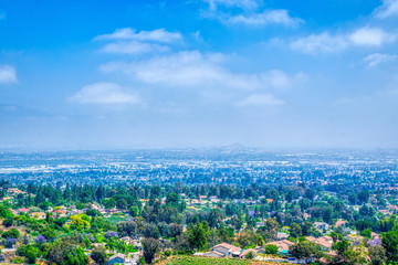 view of the city summer smog