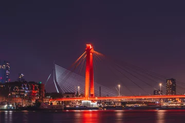 Foto op Plexiglas Erasmusbrug Rotterdam, Nederland
