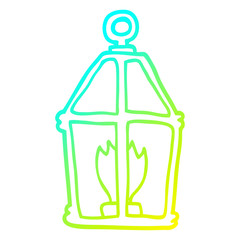cold gradient line drawing cartoon old lantern