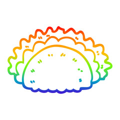 rainbow gradient line drawing cartoon taco