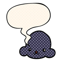 cartoon cloud and speech bubble in comic book style