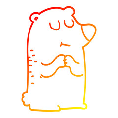 warm gradient line drawing cartoon polar bear