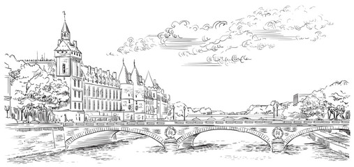 Vector hand drawing Paris 5