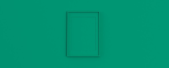 Render de cuadro de fotografía colgado. Diseño abstracto de marco tridimensional con diferentes materiales y texturas