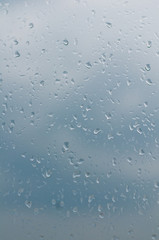water drops on glass