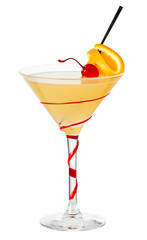 Alcohol cocktail isolated on white