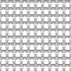 Black thin line damask halftone ornament seamless pattern. Floral background of black and white baroque with curls. Vector illustration.