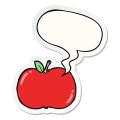 cartoon apple and speech bubble sticker