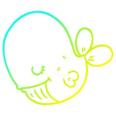 cold gradient line drawing cartoon whale
