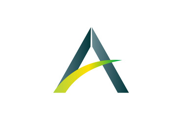 green A alphabet letter suitable as a logo icon design