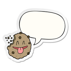 cartoon cookie and speech bubble sticker