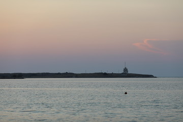 sunset at the sea , vacation at summer at the sea