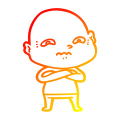 warm gradient line drawing cartoon nervous man