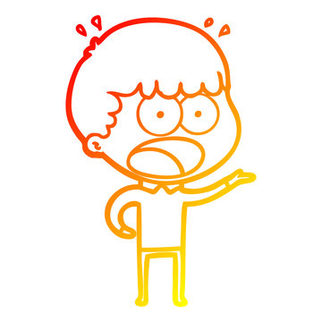 recommend clip art: warm gradient line drawing cartoon shocked man